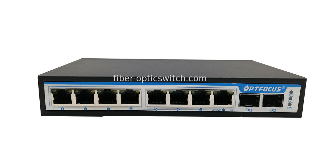 Anomaly Link Detection Power Over Ethernet Switch 8 Port 10 / 100M SFP Port  For IP Camera