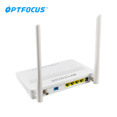 new design 300mbps wifi 4ports CATV lan tel GE pon ONU with fxs wifi
