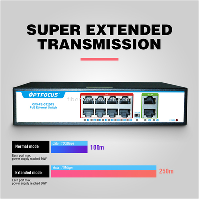 Factory OEM/ODM 8 Port POE Gigabit ethernet Fiber Switch 8 Port GIGABIT ACTIVE POE Switch(8+2)