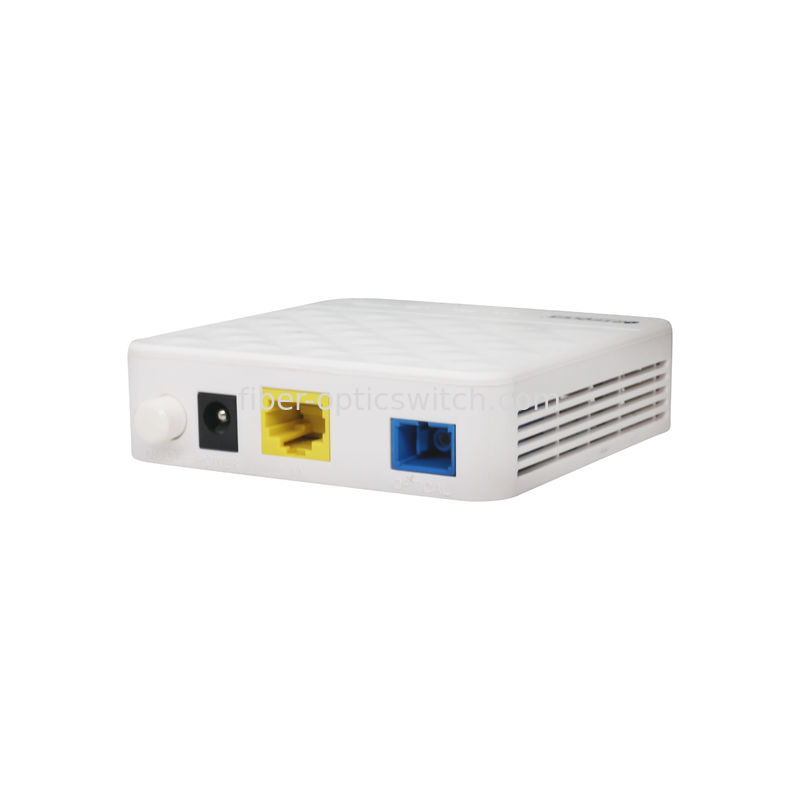 White Color XPON ONU 1GE EPON ONU LED Indicador 12V 0.5A DC Supply Interface